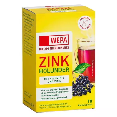 WEPA Zink Elder+Vit.C+Zink sockerfritt pulver, 10X10 g