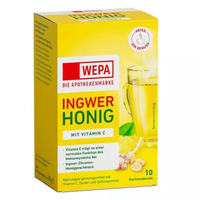 Wepa ingefära + honung + vitamin C-pulver, 10X10 g Wepa ingefära + honung + vitamin C-pulver, 10X10 g