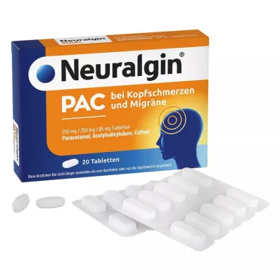 Neuralgin PAC mot huvudvärk och migrän tabletter, 20 st Neuralgin PAC mot huvudvärk och migrän tabletter, 20 st