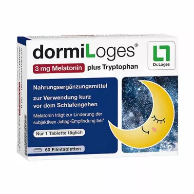 DORMILOGES 3 mg melatonin plus tryptofan filmtablett, 60 st