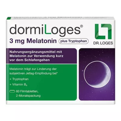 Dormiloges 3 mg melatonin plus tryptofan filmdragerade tabletter, 60 st Dormiloges 3 mg melatonin plus tryptofan filmdragerade tabletter, 60 st