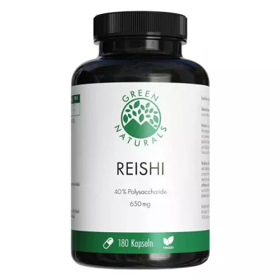GREEN NATURALS Reishi 650 mg högdoserade veganska kapslar, 180 st